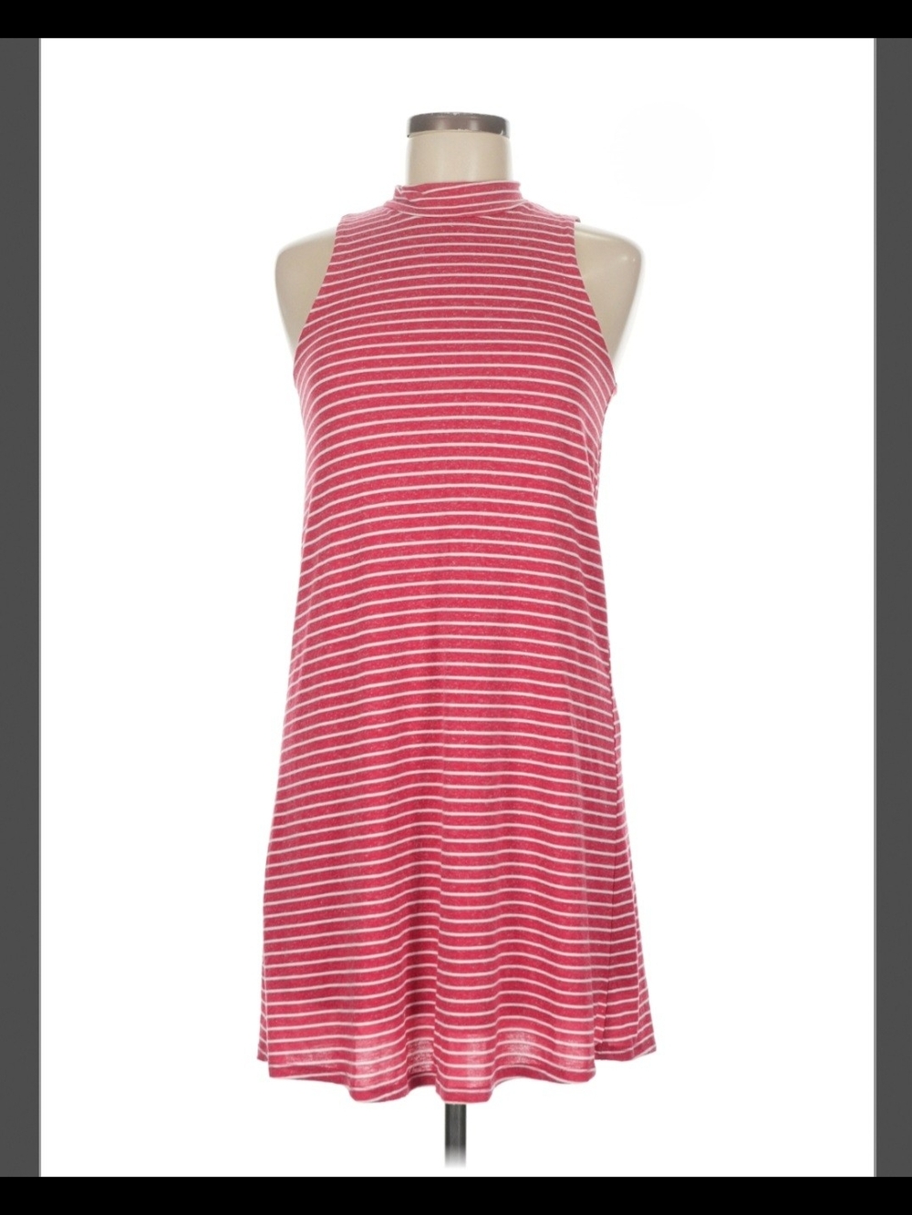 Moa Moa Red and White Striped Sleeveless Swing Dress